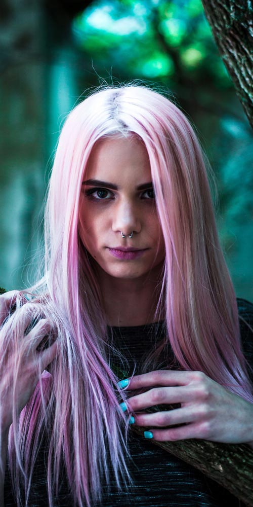 WOman with Pink in Her Hair Woman with Pink in Her Hair